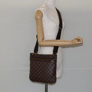 LOUIS VUITTON Damier Ebene Pochette Bosphore Shoulder Bag N51111 LV Auth ep11391